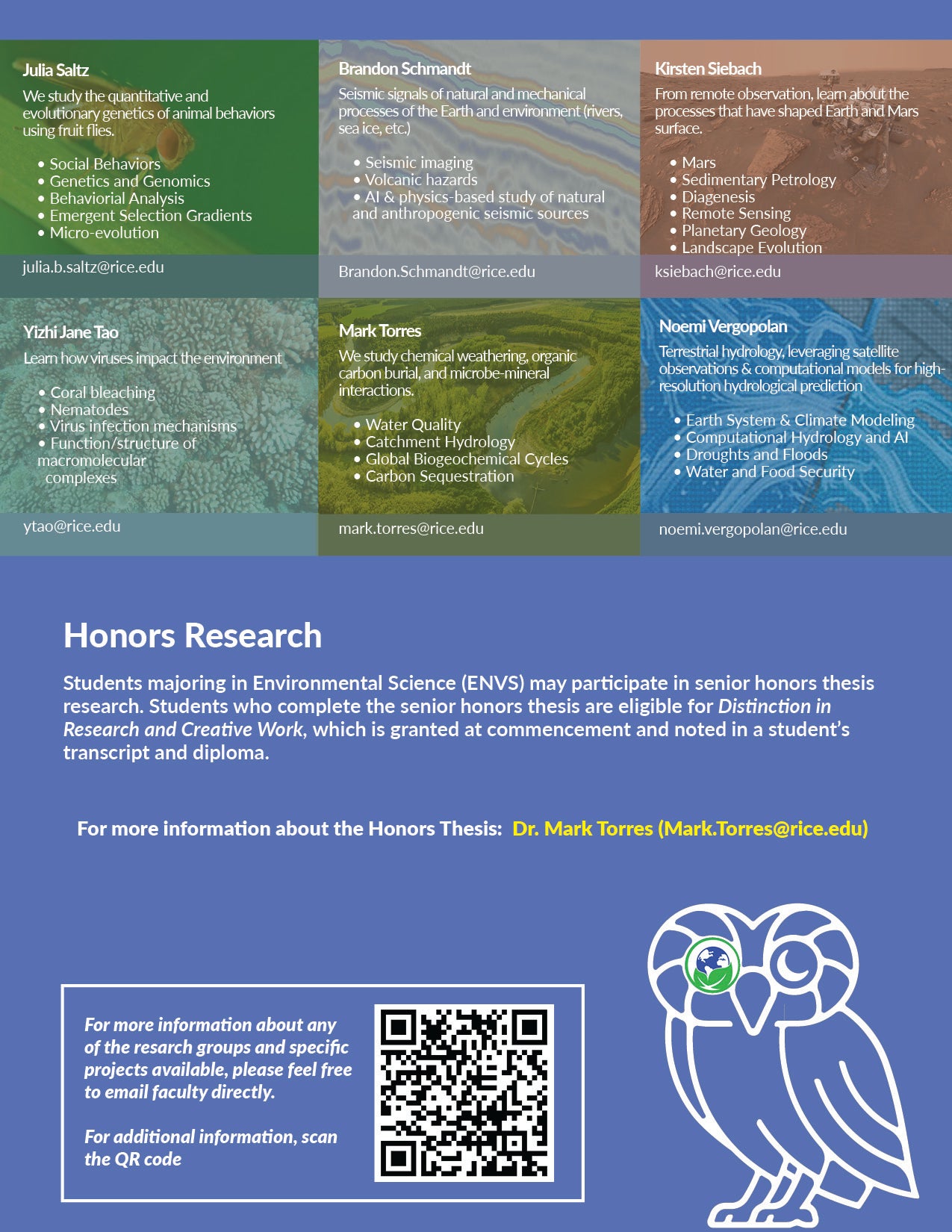 Image of ENVS research opportunities by faculty and topic page 2